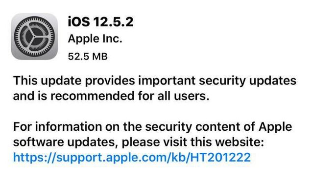 桥东苹果手机维修分享iOS12.5.2发布，建议所有老苹果用户安装 